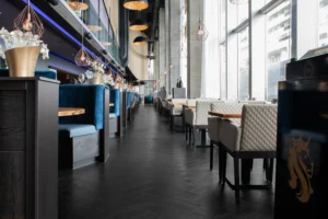 PVC visgraatvloer in restaurant Aqua Asia in Rotterdam