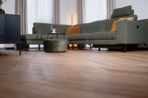 PVC vloer met een weense punt legpatroon